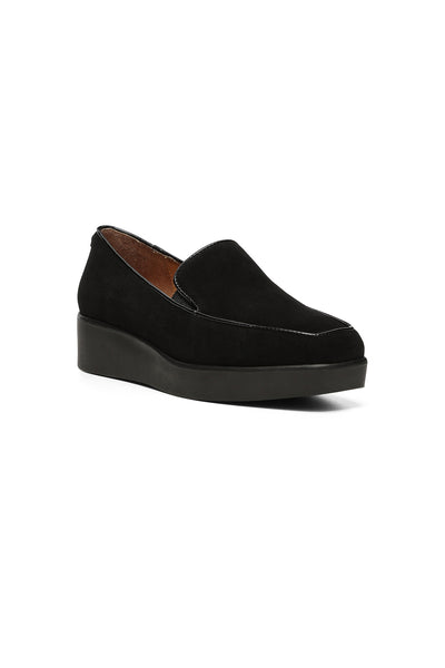 Gira Slip On Loafers In Calf Suede Black Black NYDJ