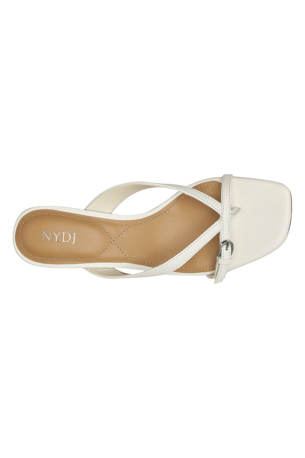 NYDJ Glam Block Heel Sandals In Nappa Leather - White