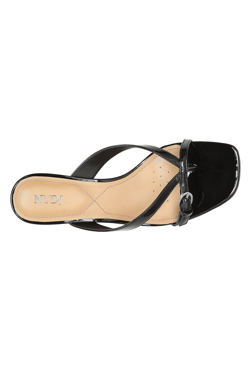 NYDJ Glam Block Heel Sandals In Wide Width In Patent - Black