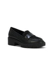 NYDJ Heidi Loafers In Waxed Calf Leather - Black