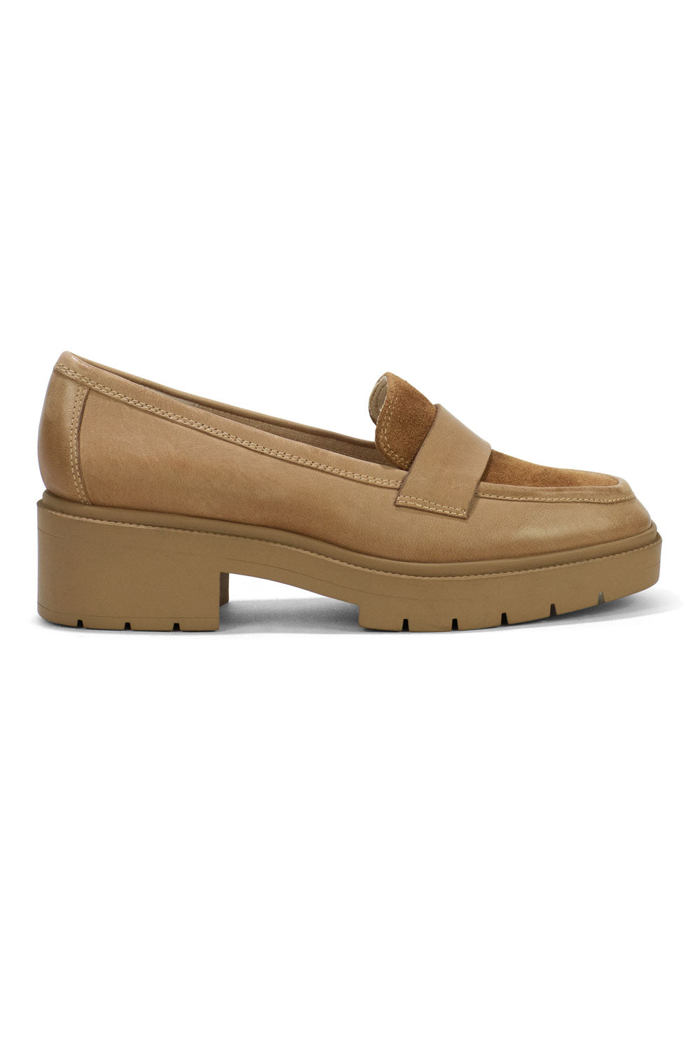 Heidi Loafers In Waxed Calf Leather - Oyster Tan | NYDJ