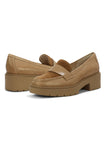 NYDJ Heidi Loafers In Waxed Calf Leather - Oyster