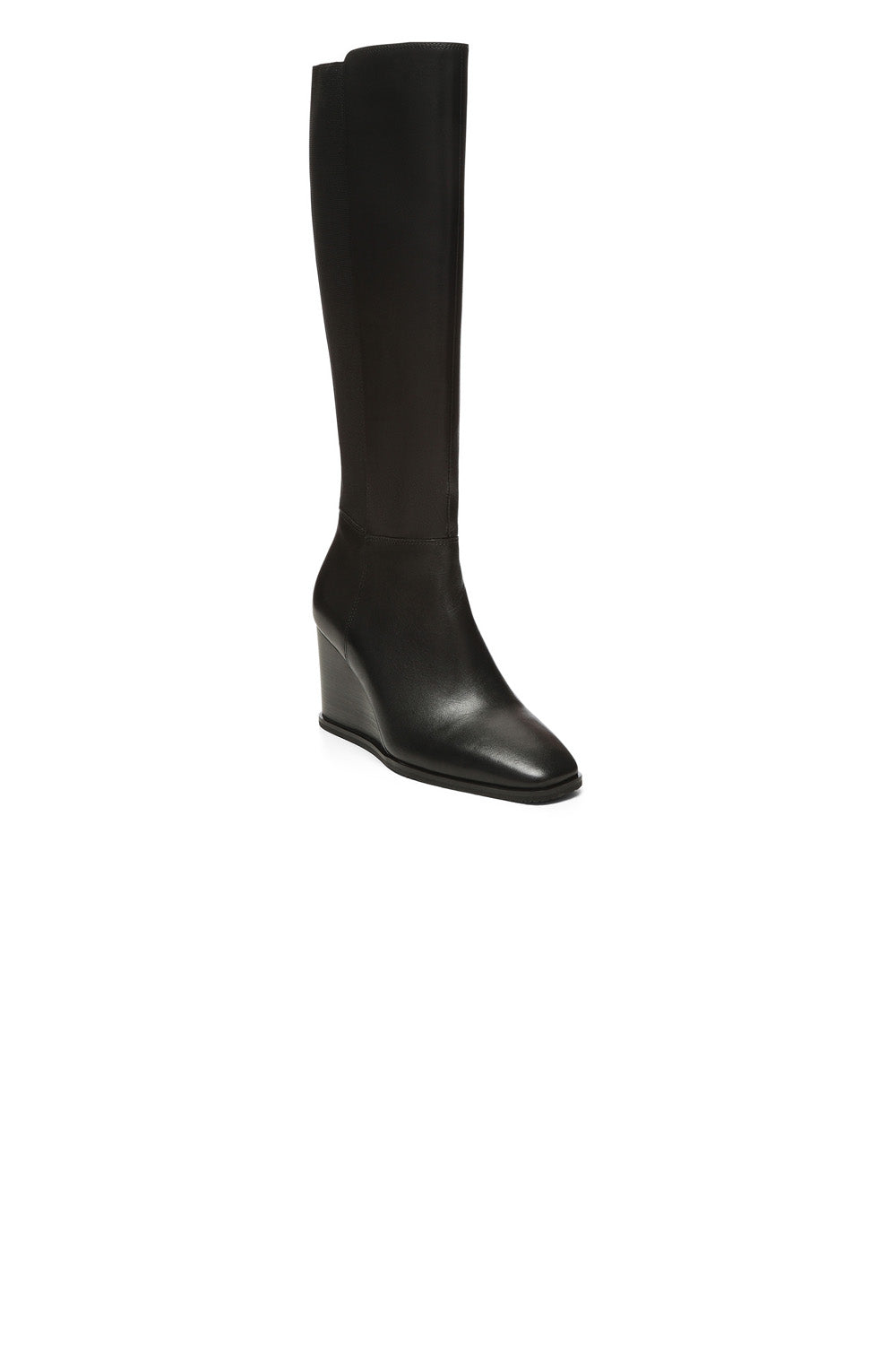 NYDJ Jessica Wedge Boots In Vachetta Leather - Black