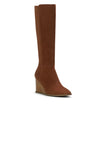 NYDJ Jessica Wedge Boots In Brushed Leather - Cognac