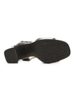 NYDJ Liz Block Heel Sandals In Tumbled Metallic - Pewter