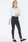 NYDJ Basic Legging Pants In Ponte Knit With Front Slits - Charcoal Heathered