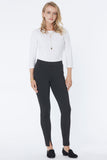 NYDJ Basic Legging Pants In Ponte Knit With Front Slits - Charcoal Heathered