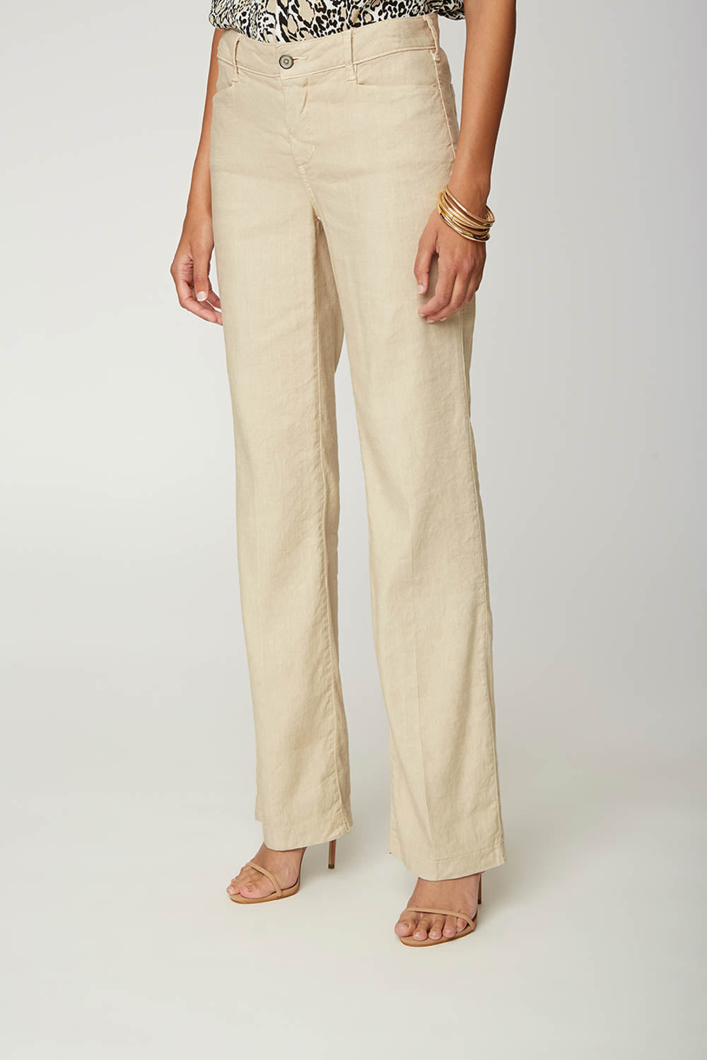 NYDJ Trouser Pants In Stretch Linen - Straw
