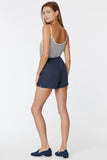 NYDJ Pull-On Shorts In Stretch Linen - Oxford Navy
