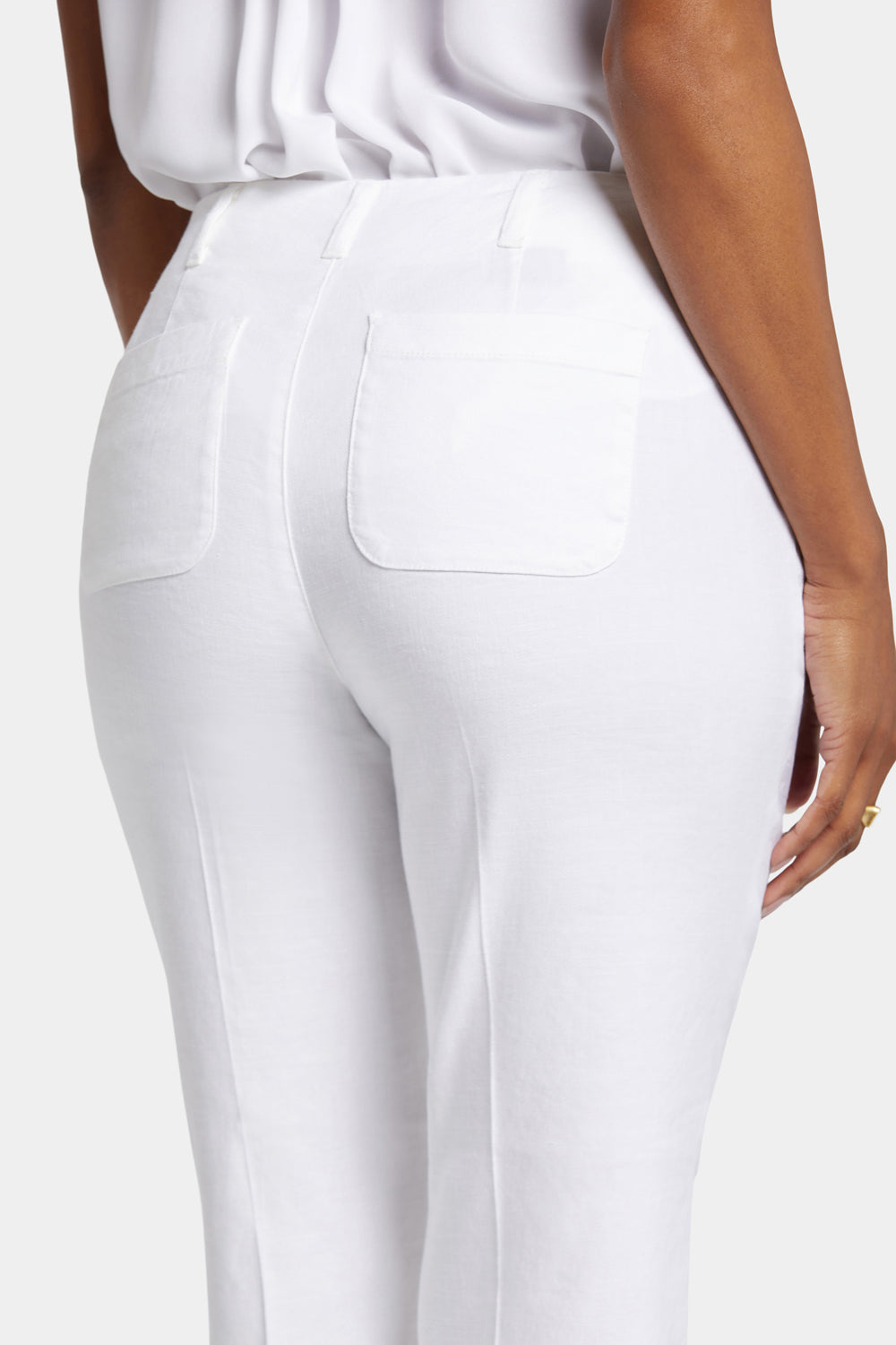 NYDJ Marilyn Straight Ankle Pants In Stretch Linen - Optic White