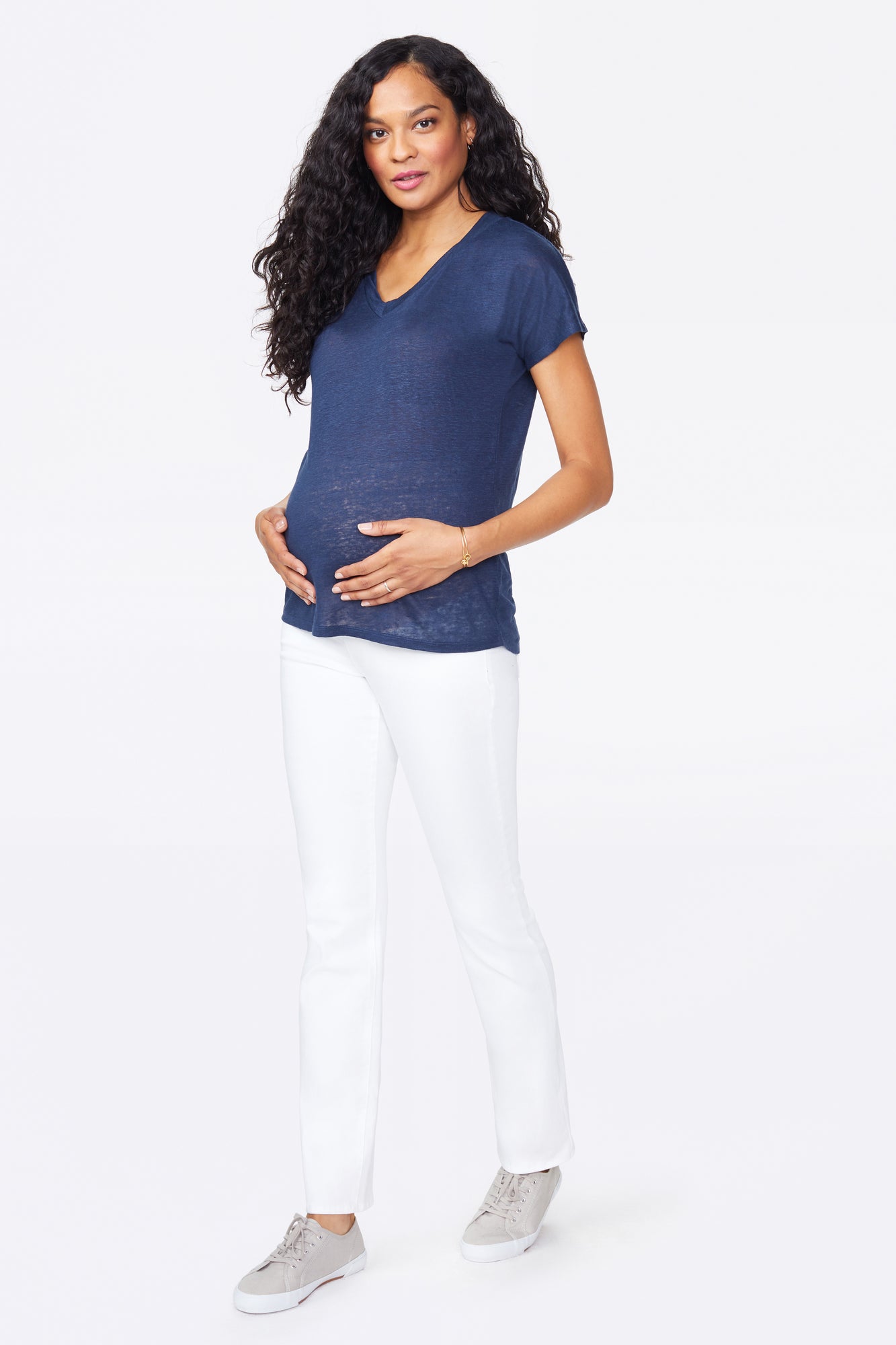 Ecru Straight Pregnancy Jeans| Comfortable & Stylish Maternity Jeans
