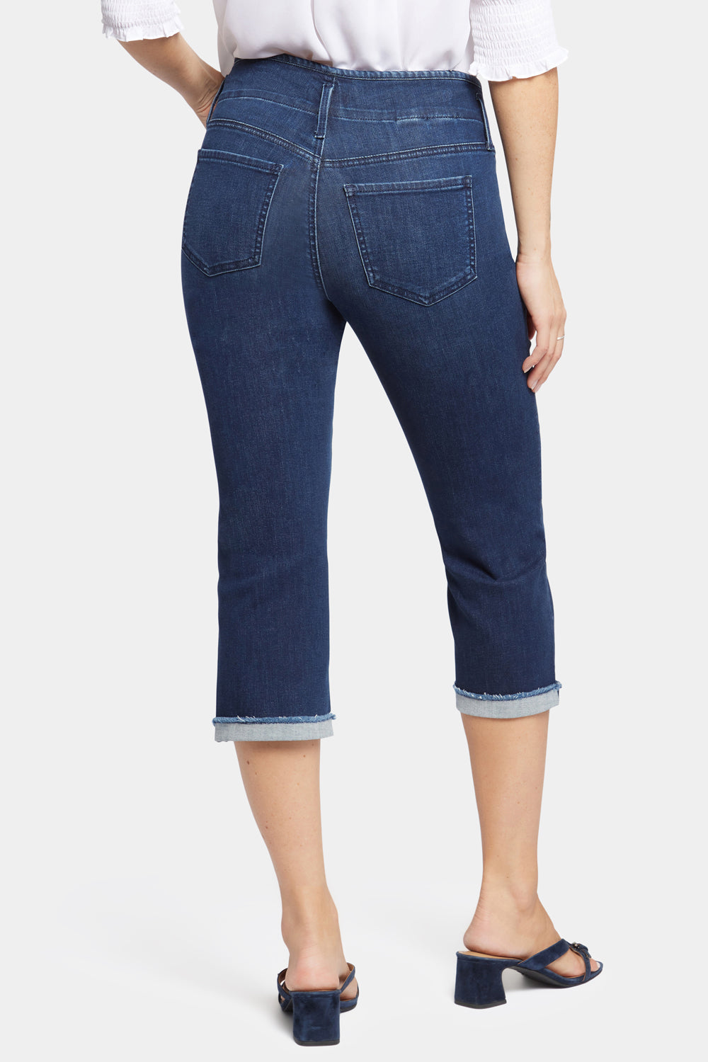 NYDJ Marilyn Straight Crop Jeans In Cool Embrace® Denim With Frayed Cuffs - Breathtaking