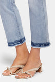 NYDJ Marilyn Straight Ankle Jeans With Multi-Row Stitching And Frayed Hems - New Wave