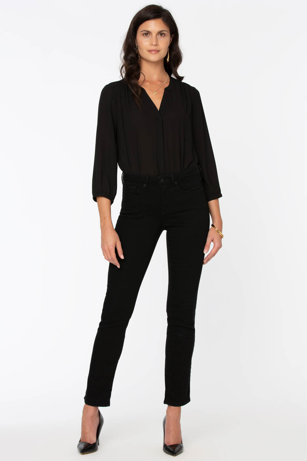 NYDJ Sheri Slim Jeans  - Black