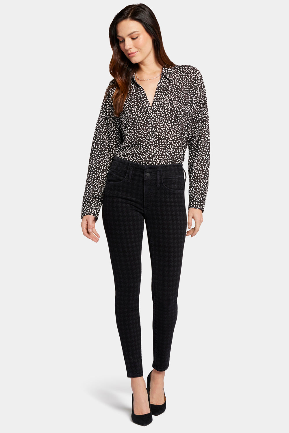 NYDJ Ami Skinny Jeans  - Houndstooth Luxe Burnout