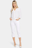 NYDJ Marilyn Straight Crop Jeans With Cuffs - Optic White