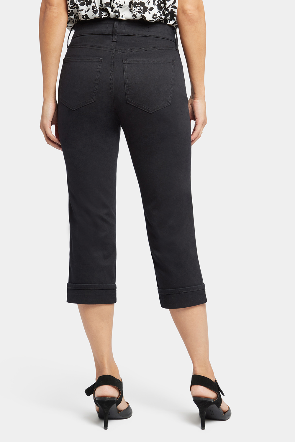 NYDJ Marilyn Straight Crop Jeans With Cuffs - Black