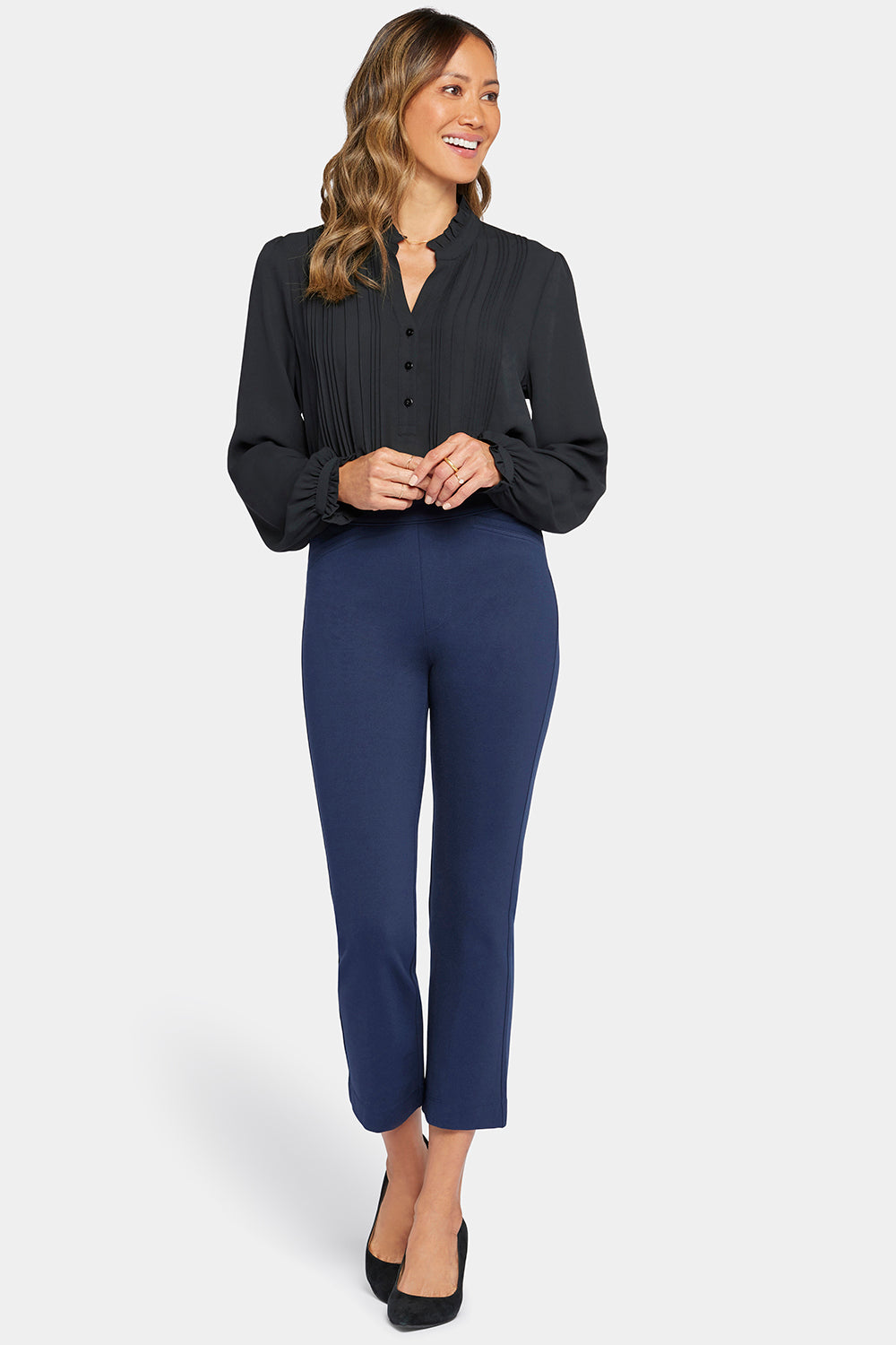 NYDJ Pull-On Straight Crop Pants Sculpt-Her™ Collection - Oxford Navy