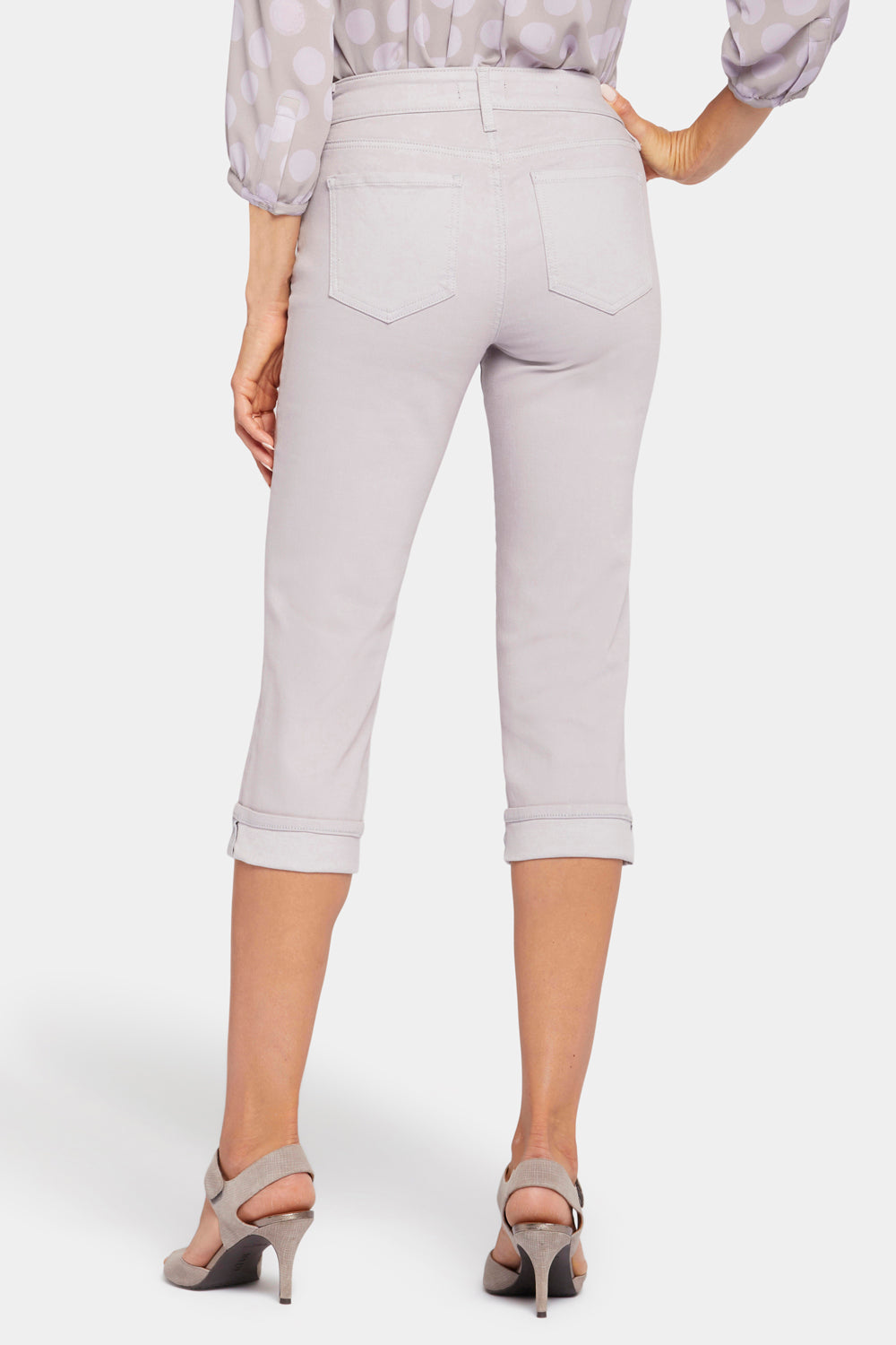 NYDJ Marilyn Straight Crop Jeans In Cool Embrace® Denim With Cuffs - Pearl Grey