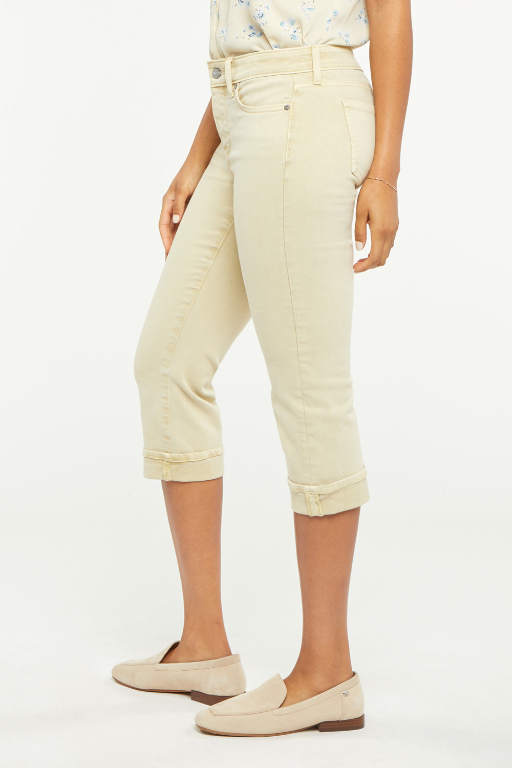 NYDJ Marilyn Straight Crop Jeans In Cool Embrace® Denim With Cuffs - Butter