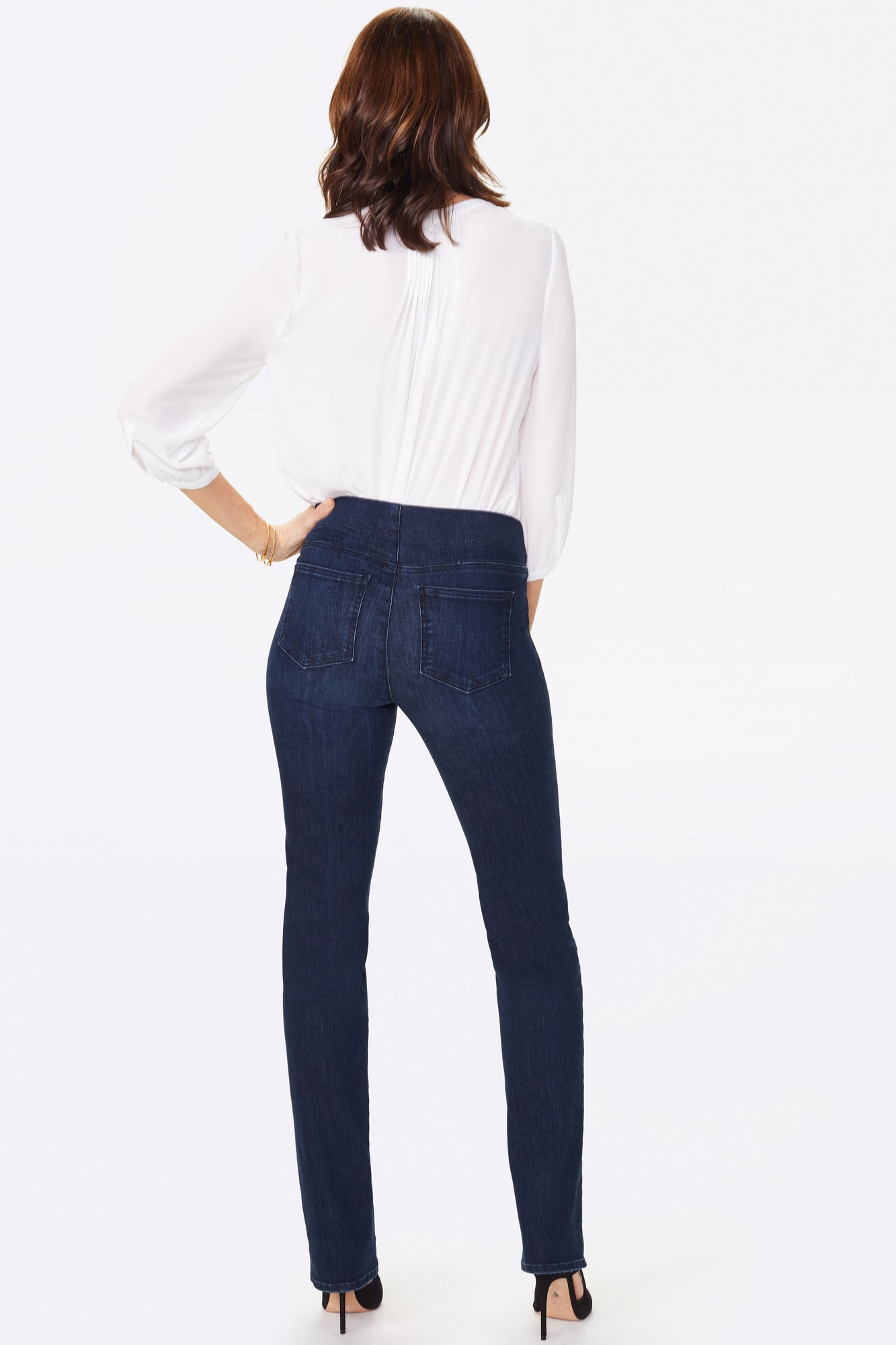 NYDJ Marilyn Straight Pull-On Jeans  - Clean Denslowe