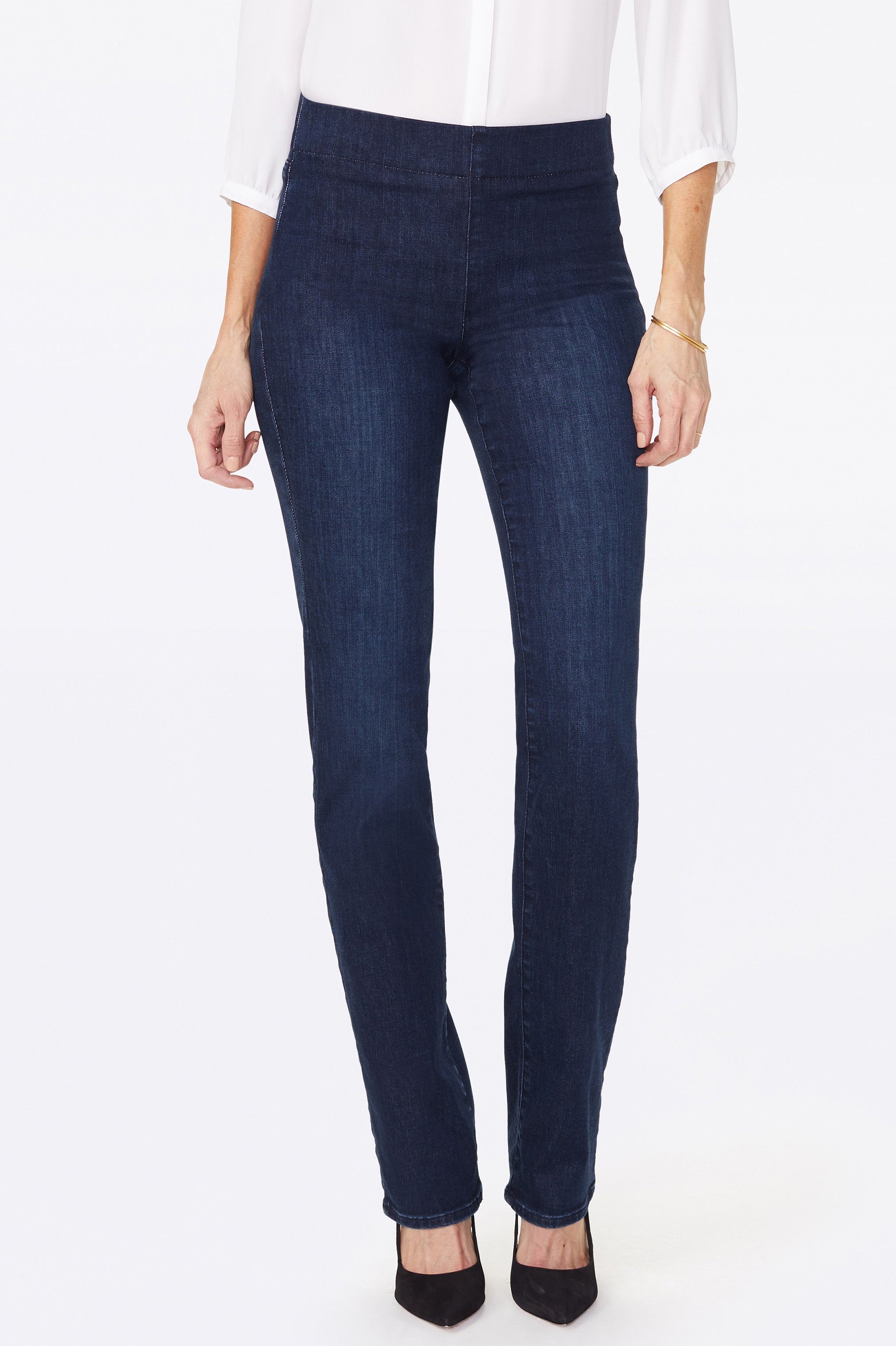 Marilyn Straight Pull-On Jeans - Clean Denslowe Blue | NYDJ Marilyn Straight Pull-On Jeans - Clean Denslowe Blue | NYDJ