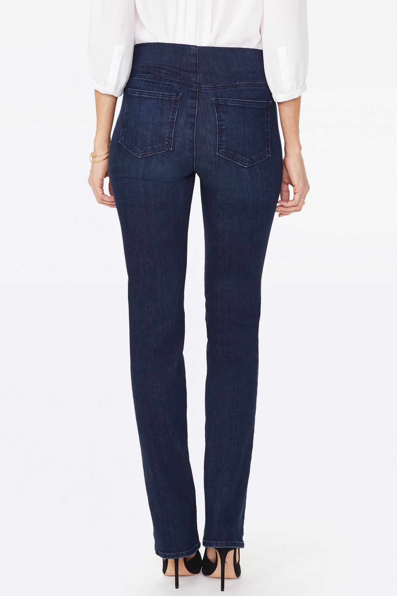 NYDJ Marilyn Straight Pull-On Jeans  - Clean Denslowe