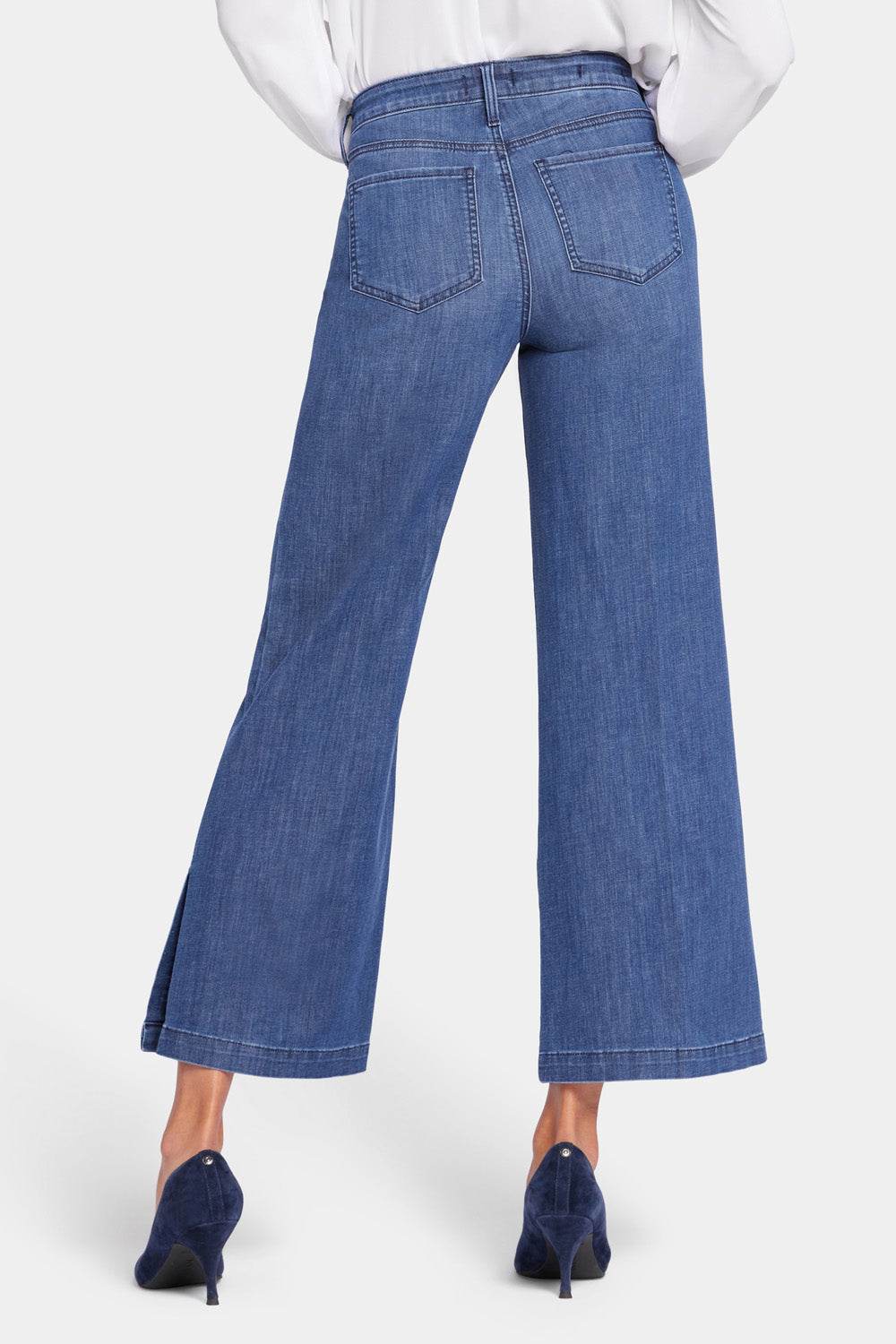 NYDJ Teresa Wide Leg Ankle Jeans With Side Plackets - Elegance