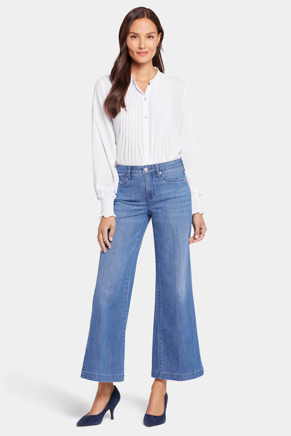 NYDJ Teresa Wide Leg Ankle Jeans With Side Plackets - Stunning