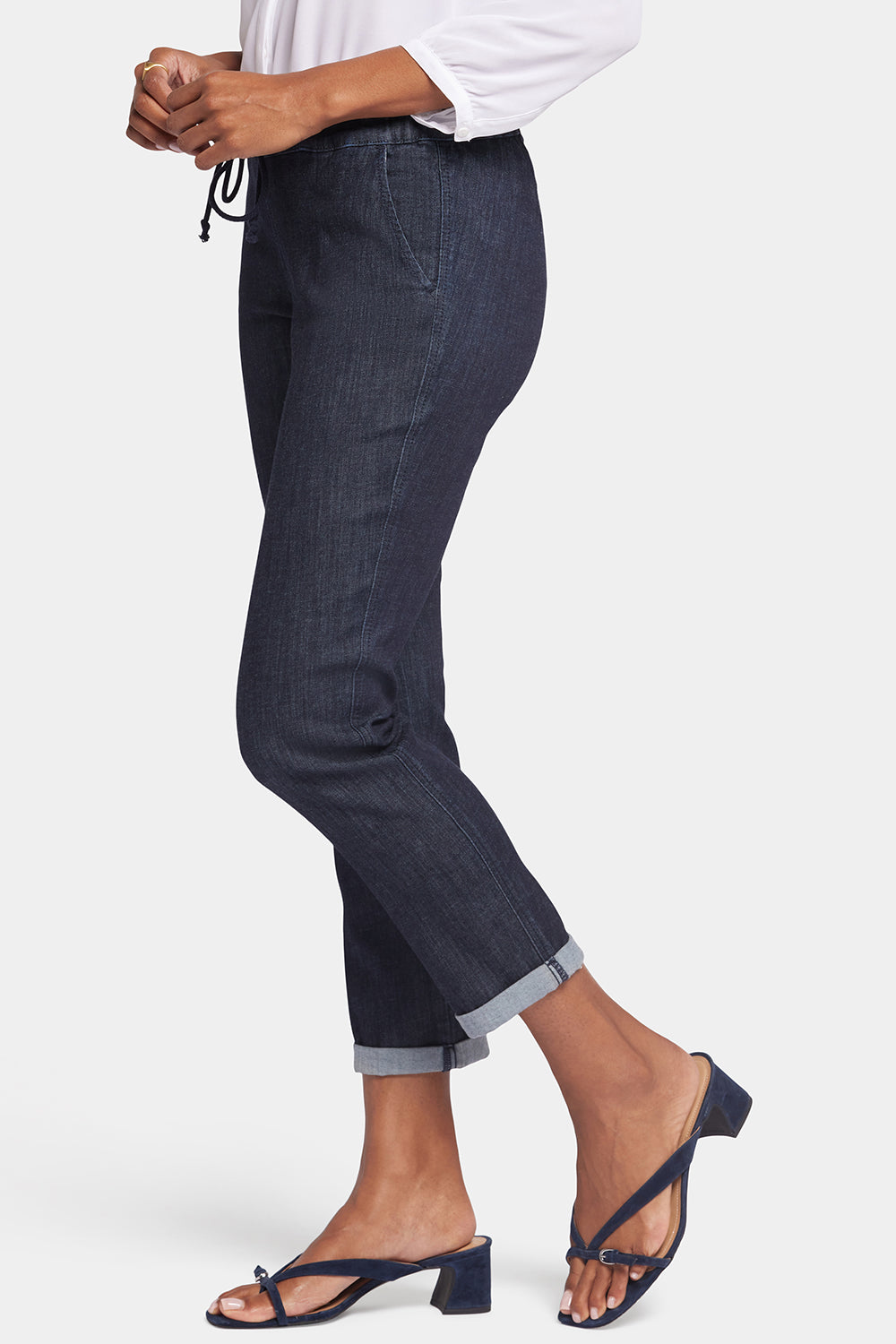 NYDJ Slim Jogger Ankle Jeans With Roll Cuffs - Lightweight Rinse