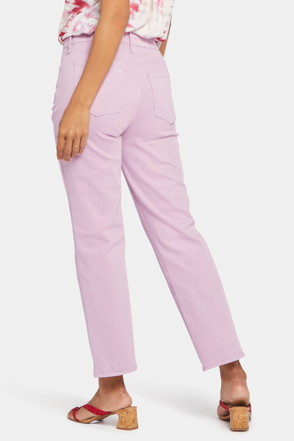 NYDJ Bailey Relaxed Straight Ankle Jeans With High Rise And Square Pockets - Mauve Mist