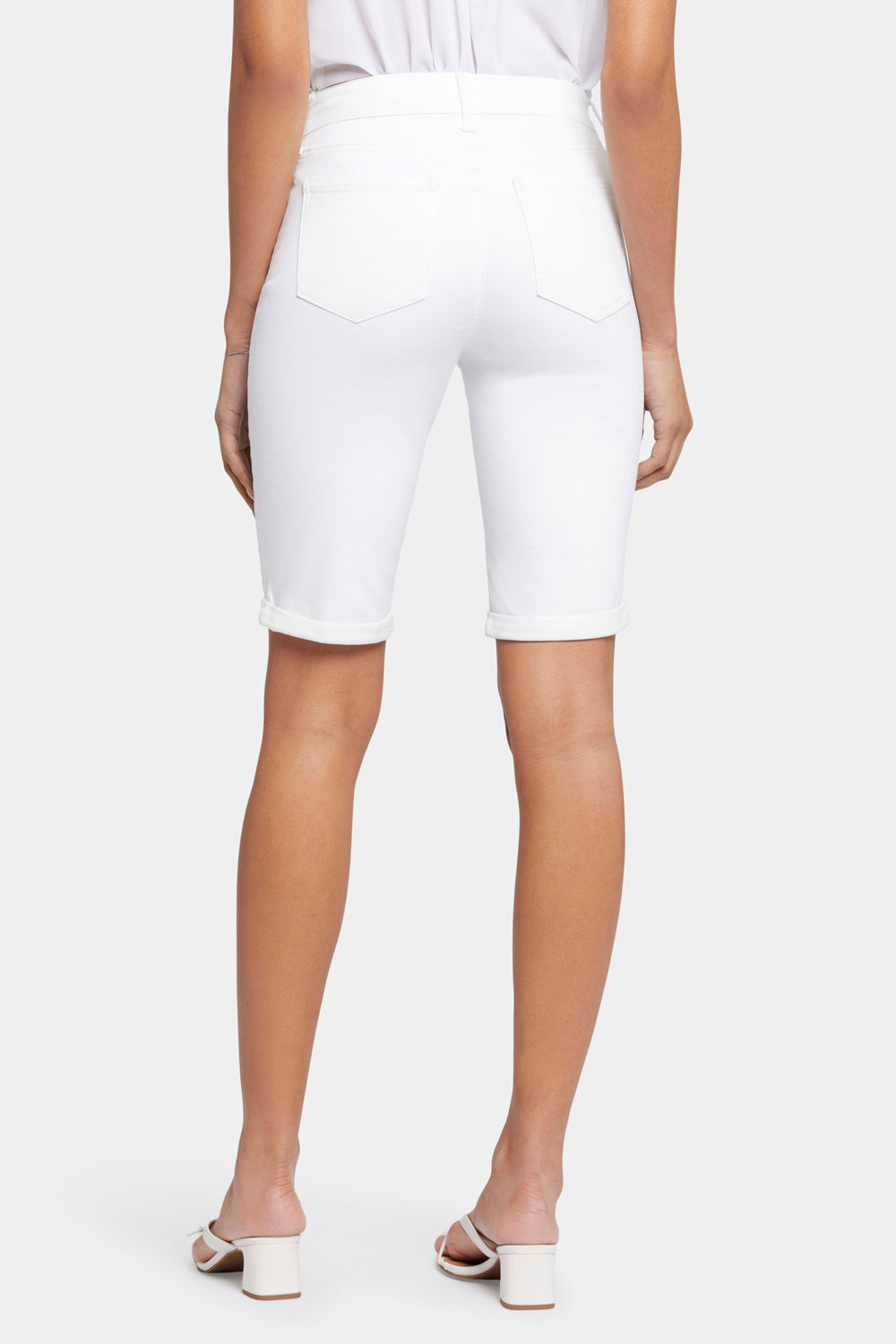 NYDJ Briella 11 Inch Denim Shorts With Roll Cuffs - Optic White