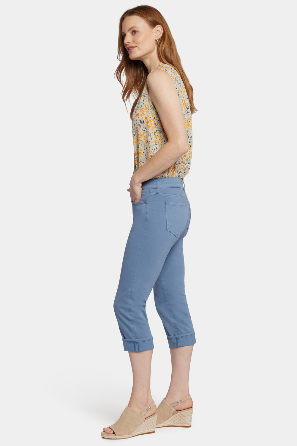 NYDJ Marilyn Straight Crop Jeans With Cuffs - Blue Stone