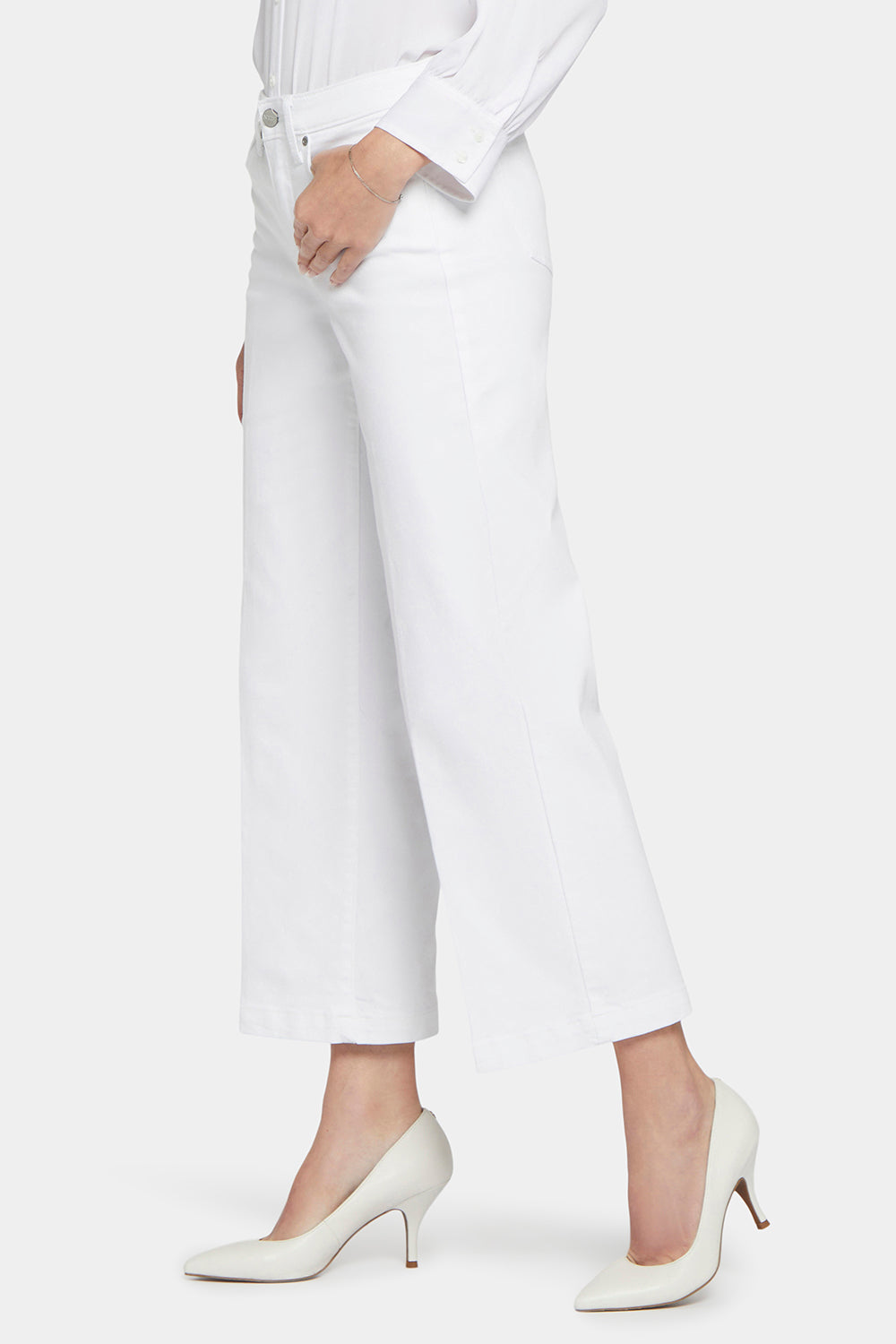NYDJ Teresa Wide Leg Ankle Jeans  - Optic White