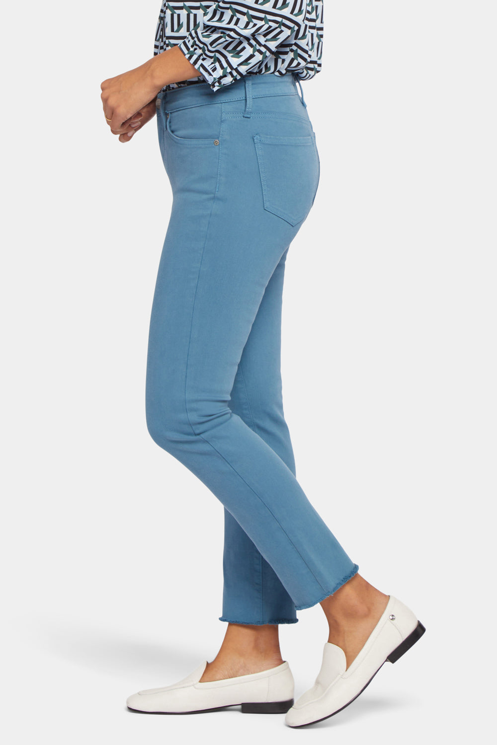 NYDJ Sheri Slim Ankle Jeans With Frayed Hems - Artist Blue
