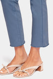 NYDJ Sheri Slim Ankle Jeans With Frayed Hems - Blue Stone