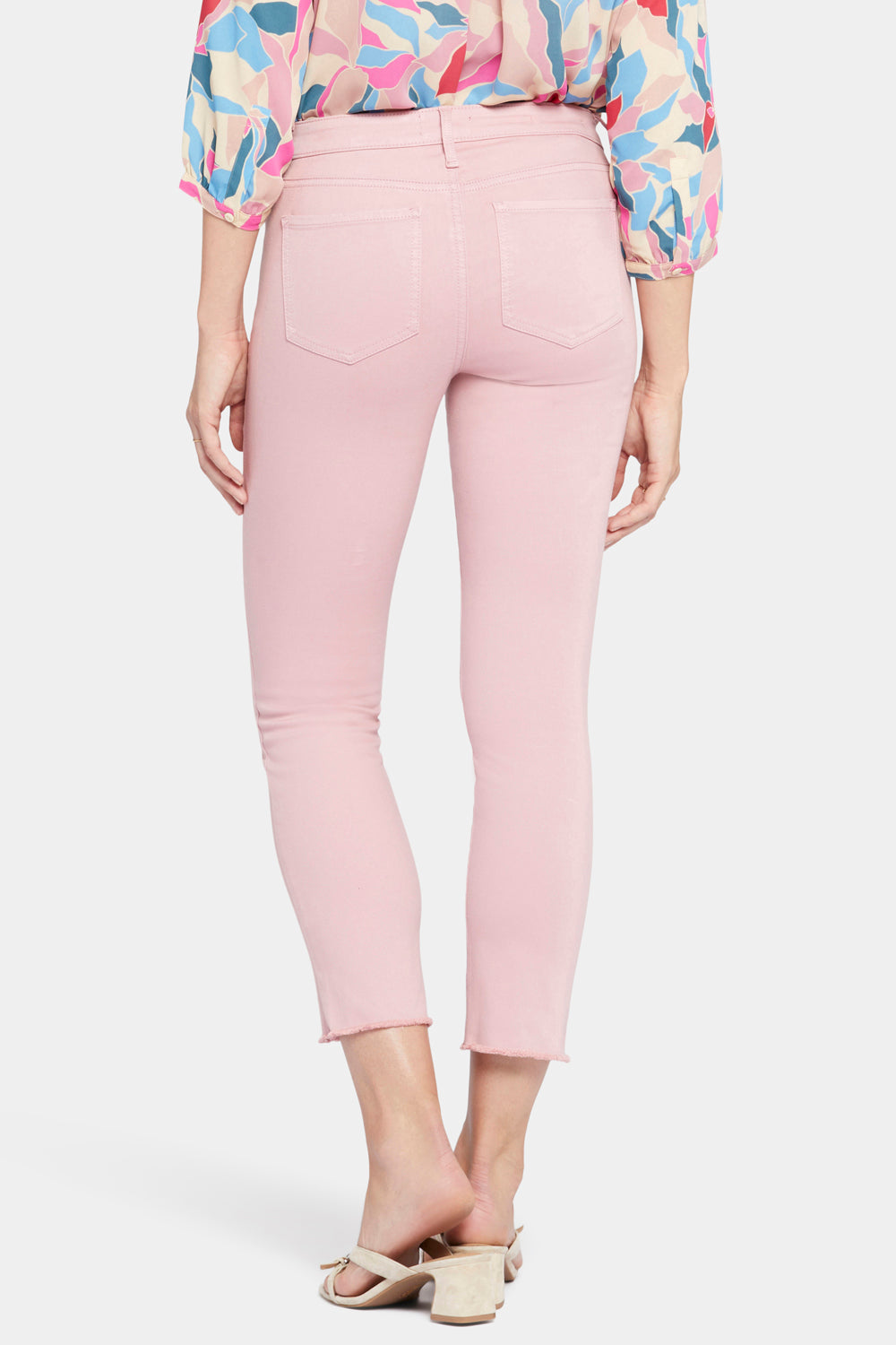 NYDJ Sheri Slim Ankle Jeans With Frayed Hems - Vintage Pink