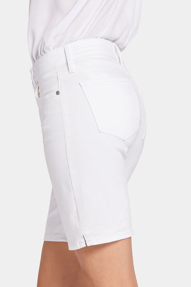 NYDJ Ella Denim Shorts With Side Slits - Optic White