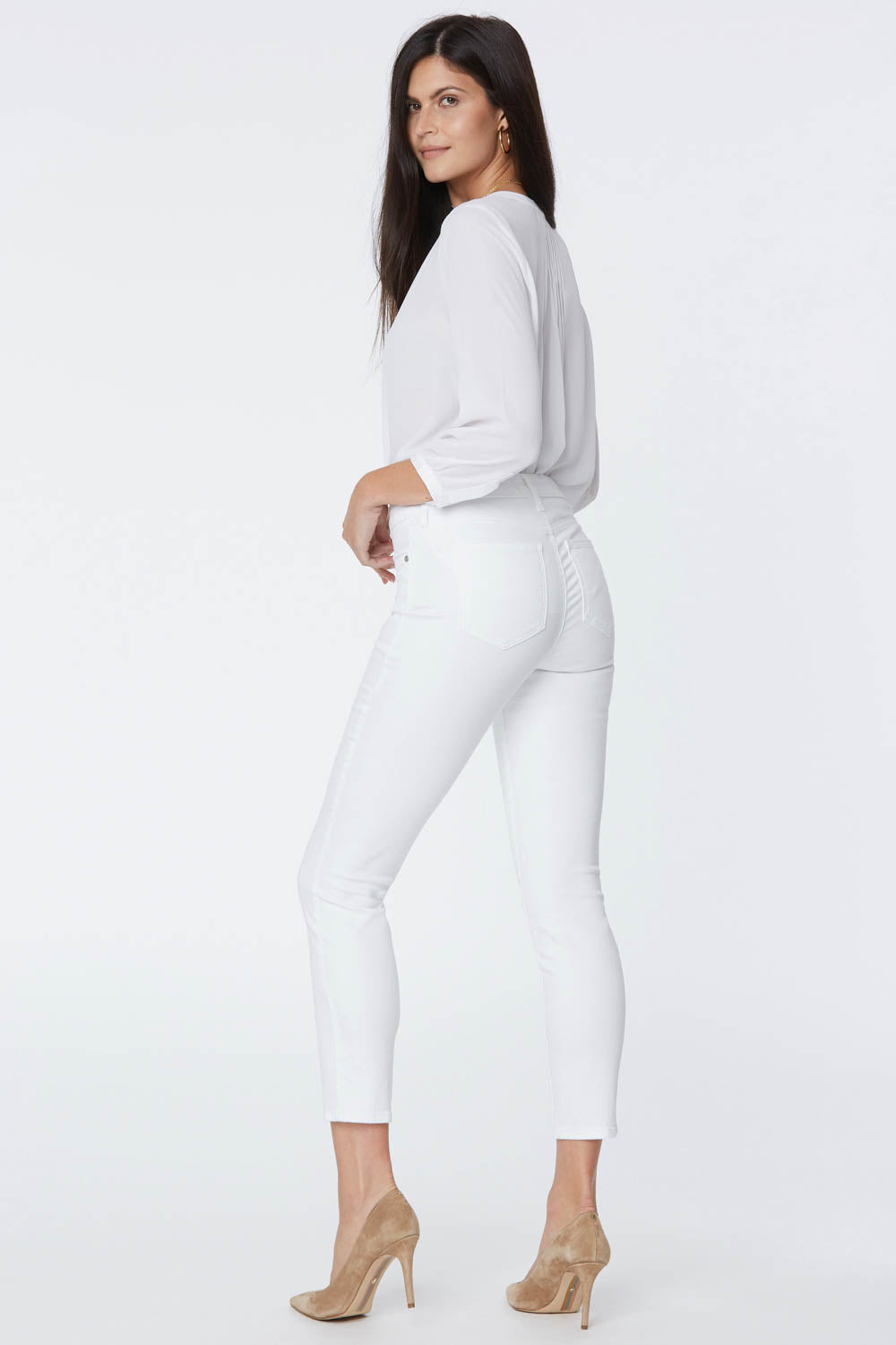 NYDJ Alina Skinny Ankle Jeans With Clean Hem - Optic White