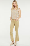 NYDJ Ava Flared Ankle Jeans With Frayed Hems - Olive Oil