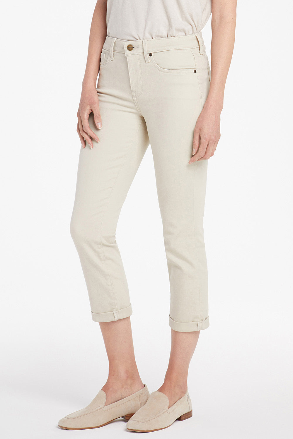 Jeans | Skinny Capri With Roll Tan NYDJ Feather - Cuffs Chloe