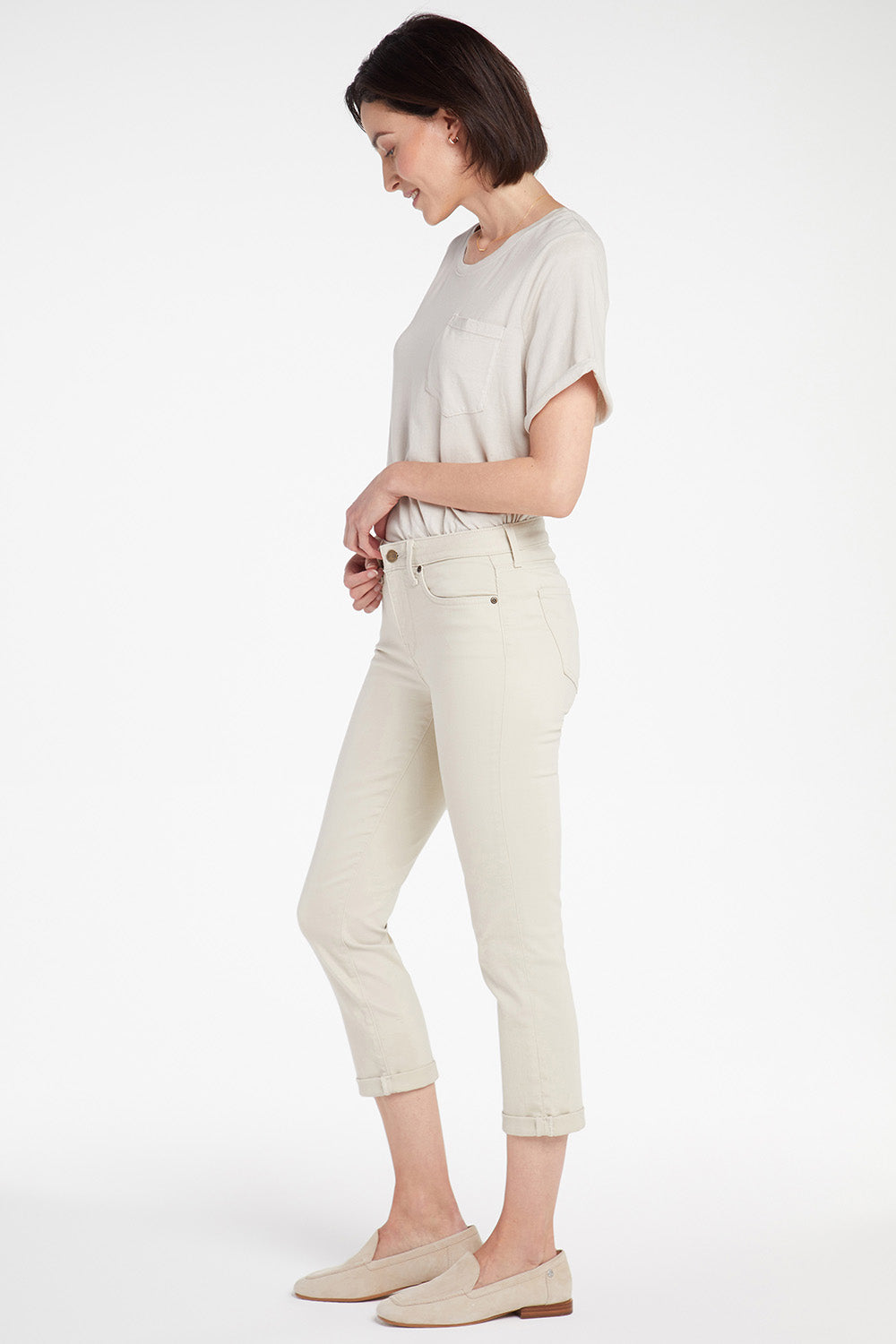 NYDJ Chloe Skinny Capri Jeans With Roll Cuffs - Feather