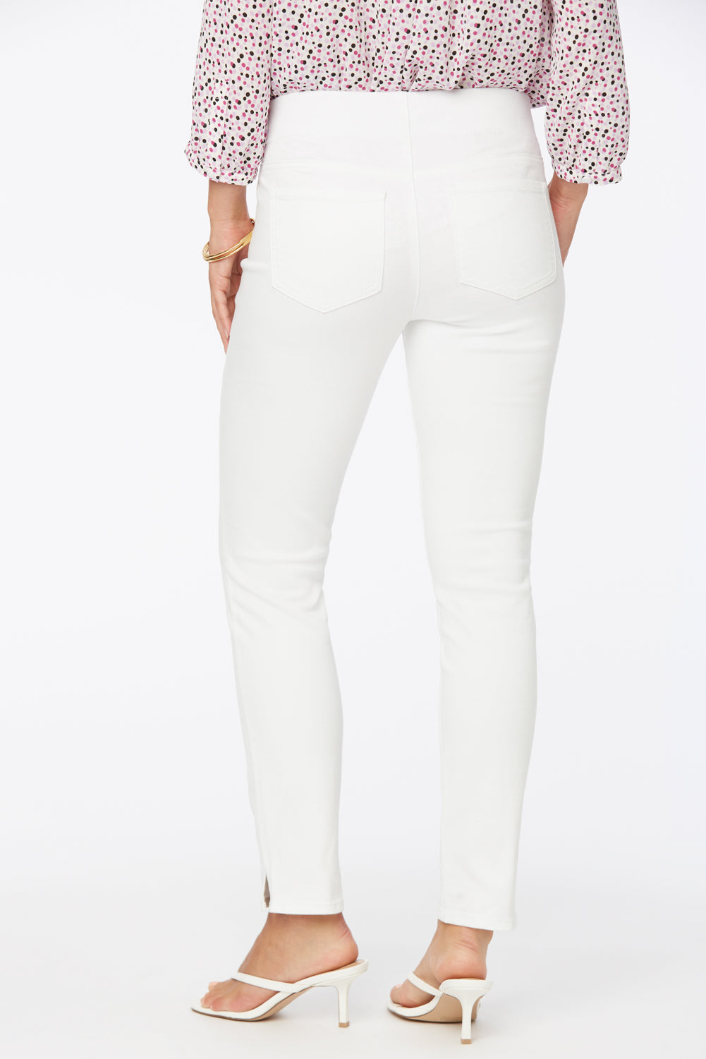 NYDJ Skinny Ankle Pull-On Jeans With Sideseam Slit - Optic White