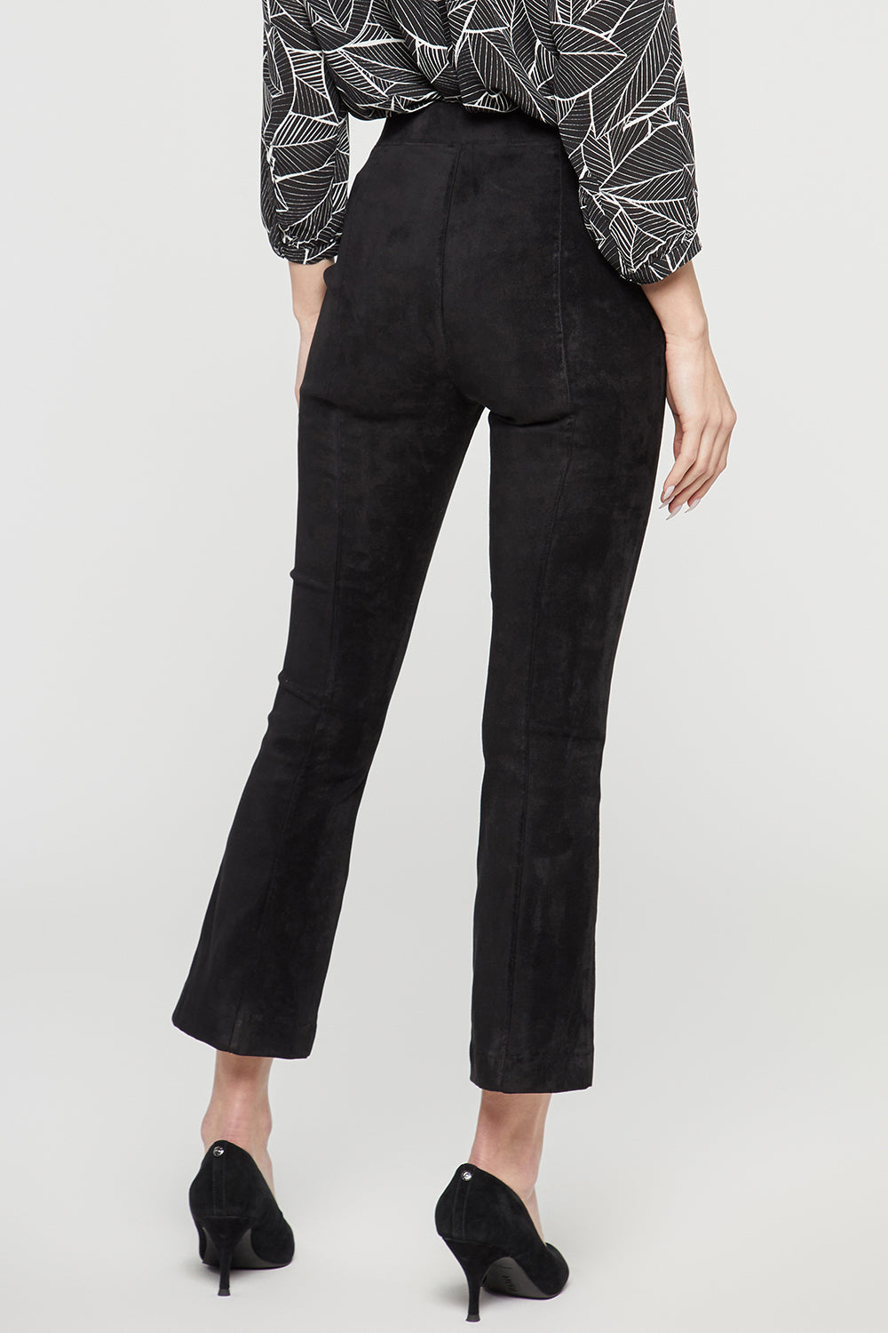 NYDJ Slim Bootcut Pull-On Pants In Stretch Faux Suede - Black