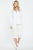 NYDJ Lace Trimmed Pullover Hoodie Forever Comfort™ Collection - Optic White