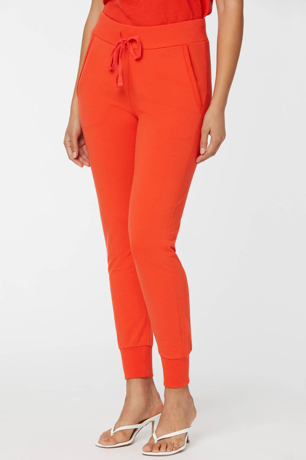 NYDJ Drawstring Jogger Pants Forever Comfort™ Collection - Orange Poppy