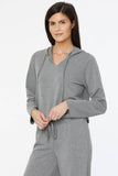 NYDJ Cropped Pullover Hoodie Forever Comfort™ Collection - Light Heather Grey