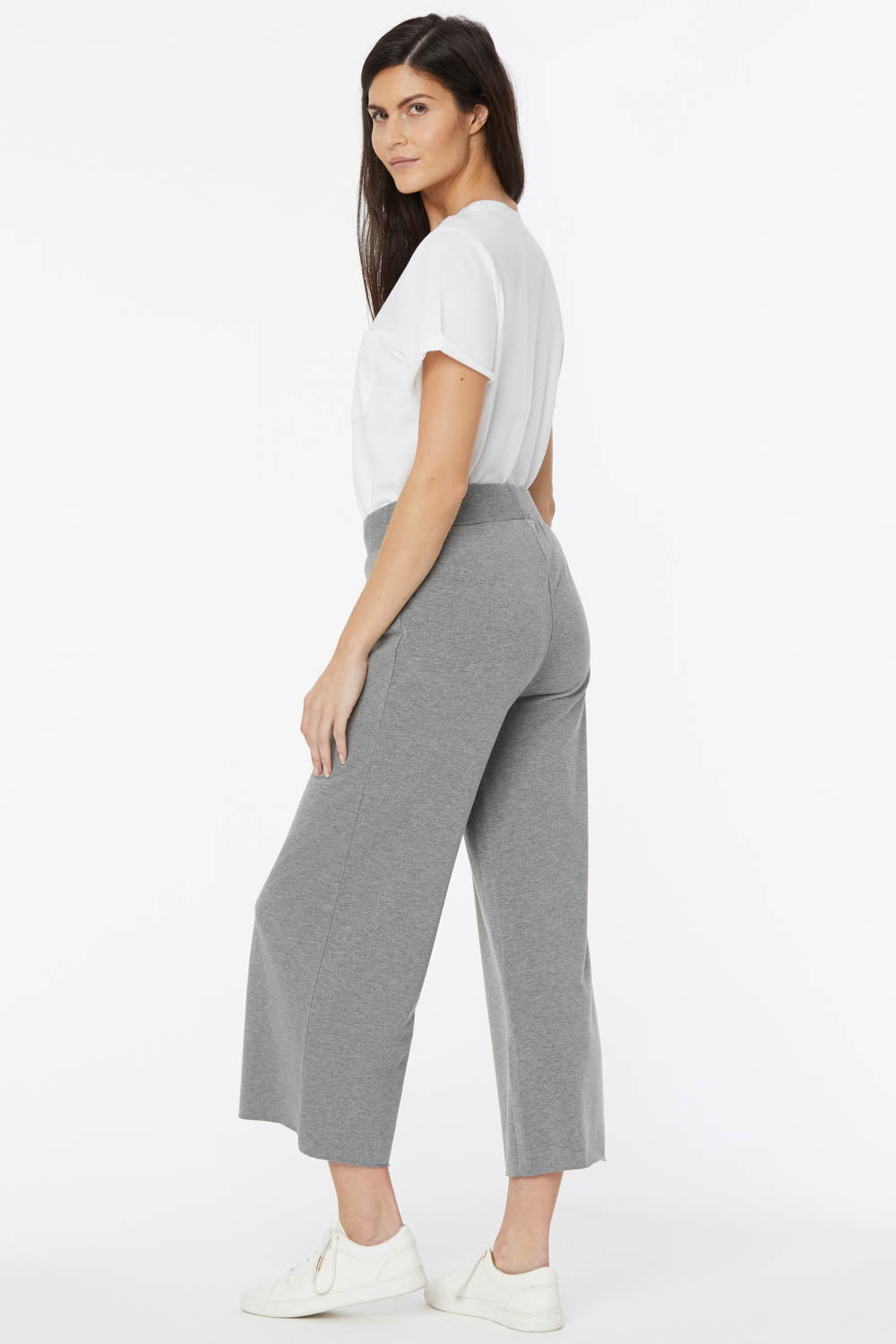 NYDJ Drawstring Wide Leg Pants Forever Comfort™ Collection - Light Heather Grey
