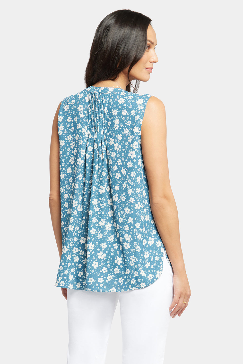 NYDJ Sleeveless Pintuck Blouse  - Forget Me Nots