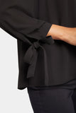 NYDJ Bow Sleeve Blouse  - Black